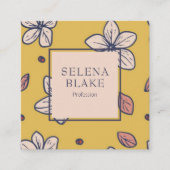 Elegant Moderne Gelbe Blüte - chic Quadratische Visitenkarte (Vorderseite)