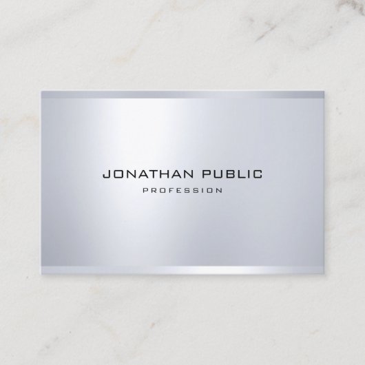 Elegant Moderne glamouröse Silver Look Sleek Schli Visitenkarte (Vorderseite)