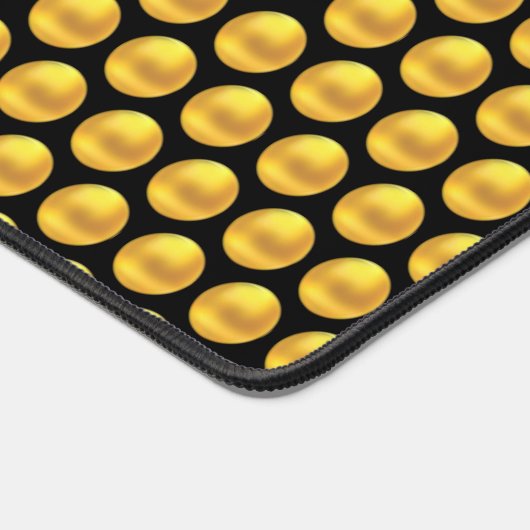 Elegant Moderne Gold Polka Dots & Text auf schwarz Schreibtischunterlage (Ecke)