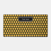 Elegant Moderne Gold Polka Dots & Text auf schwarz Schreibtischunterlage (Vorderseite)