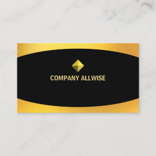 Elegant moderne goldene und schwarze Markenidentit Visitenkarte