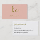 Elegant Moderne goldfarbene und rosa Berufliche Visitenkarte (Vorne/Hinten)