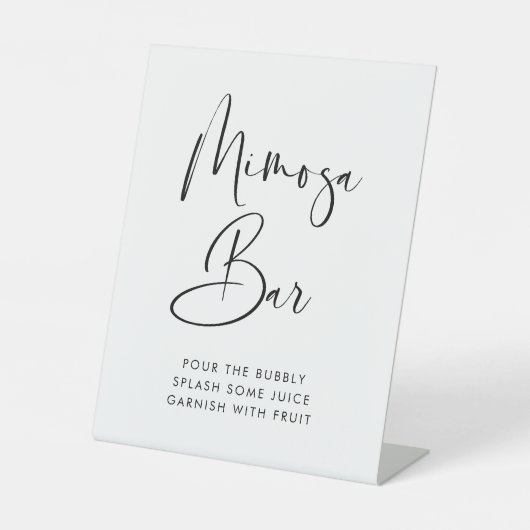 Elegant & Moderne Hochzeit Mimosa Bar Sockelschild (Vorderseite)