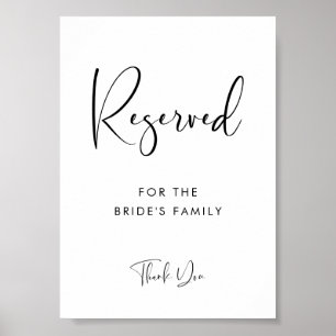 Elegant & Moderne Hochzeit Reserviertes Zeichen Poster