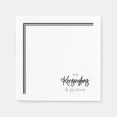 Elegant Moderne Hochzeit Schwarz-Weiß Serviette (Vorderseite)