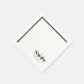 Elegant Moderne Hochzeit Schwarz-Weiß Serviette (Ecke)