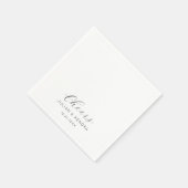 Elegant Moderne Hochzeit Schwarz-Weiß Serviette (Ecke)