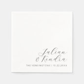 Elegant Moderne Hochzeit Schwarz-Weiß Serviette (Vorderseite)