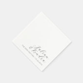 Elegant Moderne Hochzeit Schwarz-Weiß Serviette (Ecke)