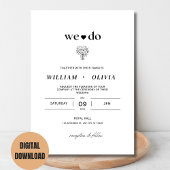 Elegant Moderne Hochzeitseinladung, Minimalistisch Einladung