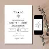 Elegant Moderne Hochzeitseinladung, Minimalistisch Einladung