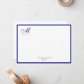 Elegant Moderne Kalligrafie Script Admiral Mitteilungskarte (Vorderseite/Rückseite Beispiel)