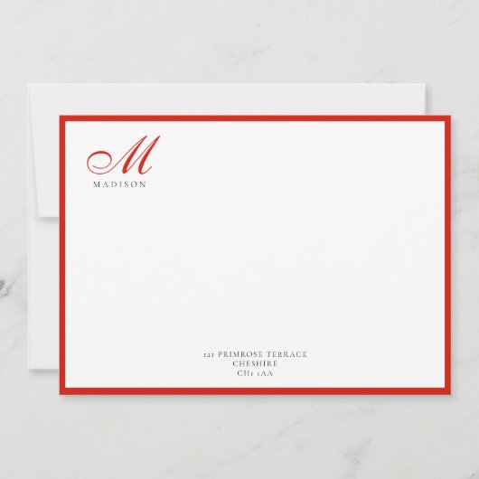 Elegant Moderne Kalligrafie Script Candy Red Mitteilungskarte (Vorderseite)