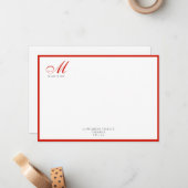 Elegant Moderne Kalligrafie Script Candy Red Mitteilungskarte (Vorderseite/Rückseite Beispiel)