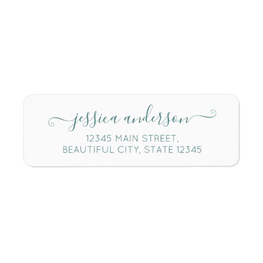 Elegant Moderne Kalligrafie Script Chic Lake Green (Vorne)