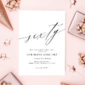 Elegant Moderne Kalligraphie 60. Geburtstag Einladung