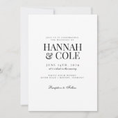 Elegant Moderne, kühne Namen Hochzeit Einladung (Vorderseite)