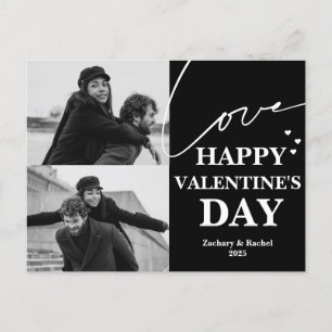 Elegant Moderne Liebe Valentine's day Par 2 Foto Feiertagspostkarte