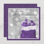 Elegant Moderne Lila frohe Weihnachten (Vorne/Hinten)