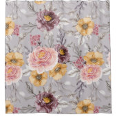 Elegant Moderne rosa Flora   Duschvorhang (Vorderseite)