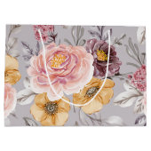 Elegant Moderne rosa Flora Große Geschenktüte (Rückseite)