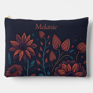 Elegant moderne rote und blaue florale personalisi zubehörtasche