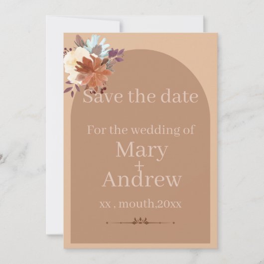 Elegant Moderne Rustikale Einladung (Vorderseite)