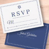 Elegant Moderne schlichte Klassik Bar Mitzvah RSVP Karte