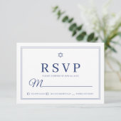 Elegant Moderne schlichte Klassik Bar Mitzvah RSVP Karte (Stehend Vorderseite)