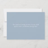 Elegant Moderne Script Calligraphy Dusty Blue Dankeskarte (Rückseite)