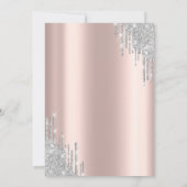 Elegant Moderne Silver Tropfen Balloon Sweet 16 Einladung (Rückseite)