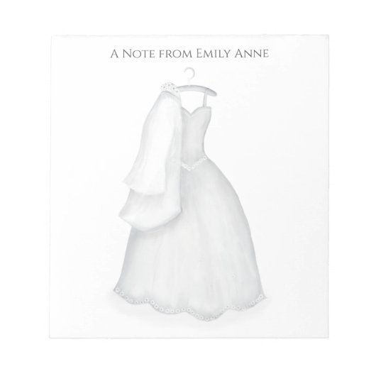 Elegant Moderne stilvolle Braut zu Mode Notizblock (Vorderseite)