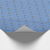 Elegant Moderne Typografie Blau Frohe Weihnachten Geschenkpapier (Ecke)