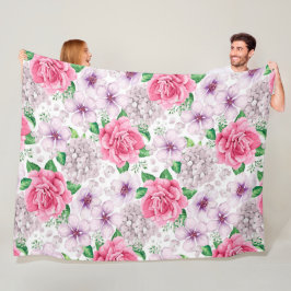 Elegant Moderne Vintag trendy floral Fleecedecke