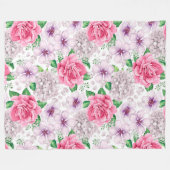 Elegant Moderne Vintag trendy floral Fleecedecke (Vorderseite (Horizontal))