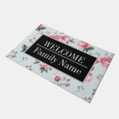 Elegant Moderne Vintag trendy floral Fußmatte (Schrägansicht)