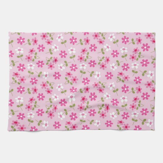 Elegant Moderne Vintag trendy floral Geschirrtuch (Horizontal)