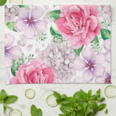 Elegant Moderne Vintag trendy floral Geschirrtuch (Gefaltet)