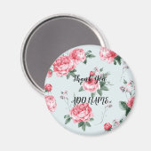 Elegant Moderne Vintag trendy floral Magnet (Vorderseite/Rückseite)