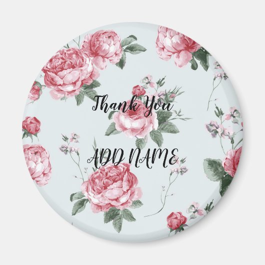Elegant Moderne Vintag trendy floral Magnet (Vorne)