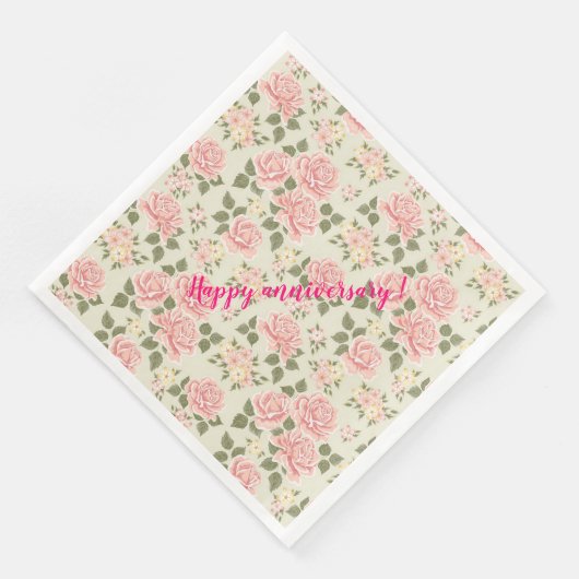 Elegant Moderne Vintag trendy floral Serviette (Ecke)