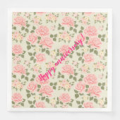 Elegant Moderne Vintag trendy floral Serviette (Vorderseite)