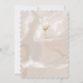 Elegant Moderne Wasserfarbe Beige Flüge Einladung (Rückseite)