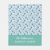 Elegant Moderne Weihnachtsbaumen Grün und Lilac Fleecedecke (Vorderseite)