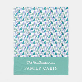 Elegant Moderne Weihnachtsbaumen Grün und Lilac Fleecedecke