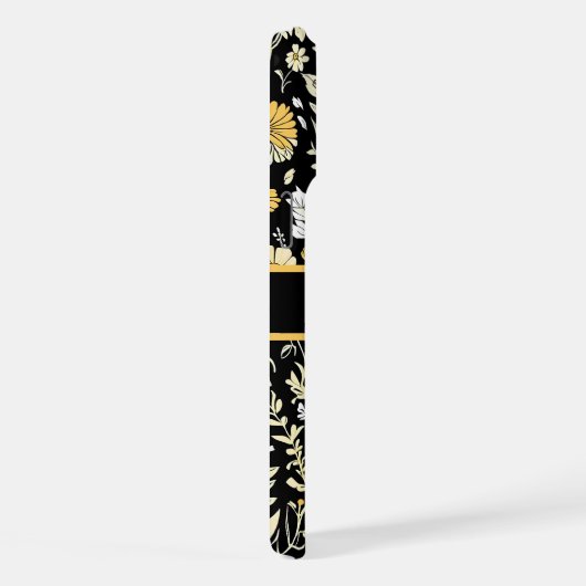 Elegant Moderne Wildblumen monogram iPhone Hülle (Rechte Seite)