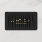 Elegant Moderner Anwalt Monogram Black Gold Visitenkarte (Vorderseite)