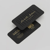 Elegant Moderner Anwalt Monogram Black Gold Visitenkarte