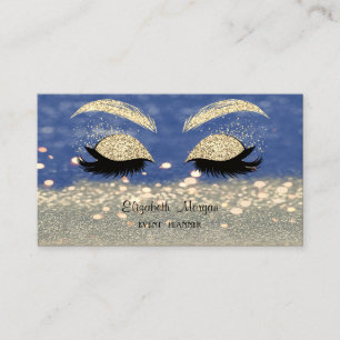 Elegant Moderner Glitter Bokeh, falsche Wimpern Visitenkarte