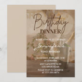Elegant Modernes Abendessen Champagne 92. Geburtst Einladung (Vorne/Hinten)